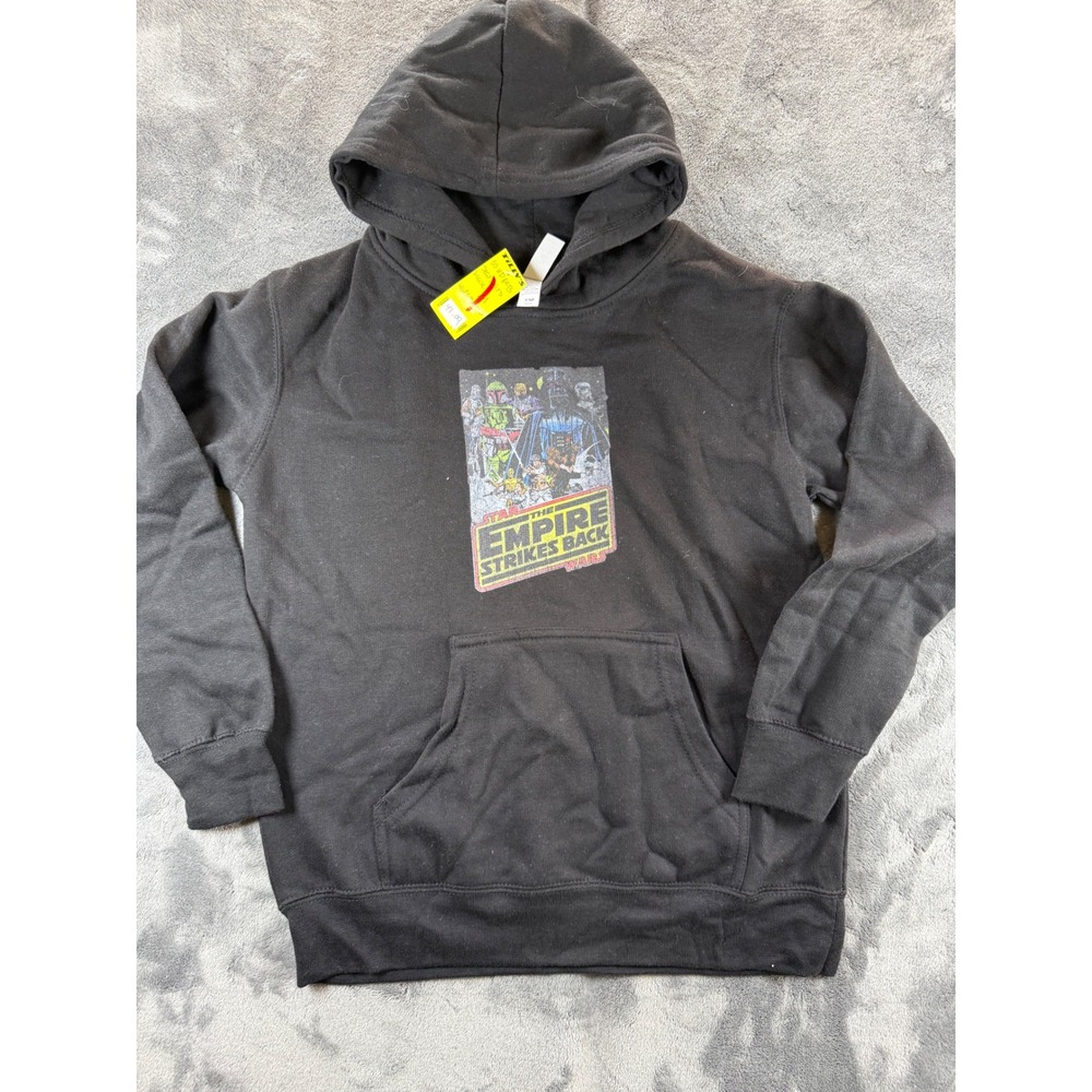 Star Wars The Empire Strikes Back Black Graphic Hoodie Youth Medium NWT